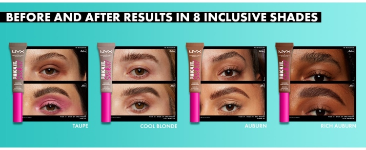 NYX PROFESSIONAL MAKEUP, Thick It Stick It Thickening Brow Mascara 7 ml - Eyebrow Gel 05 COOL ASH BROWN  مثبت و مسكارة حواجب بلون