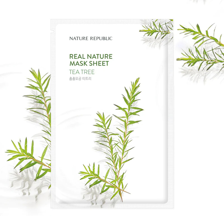 Nature Republic, Real Nature Beauty Mask Sheet, Tea Tree, 1 Sheet, 0.77 fl oz (23 ml)