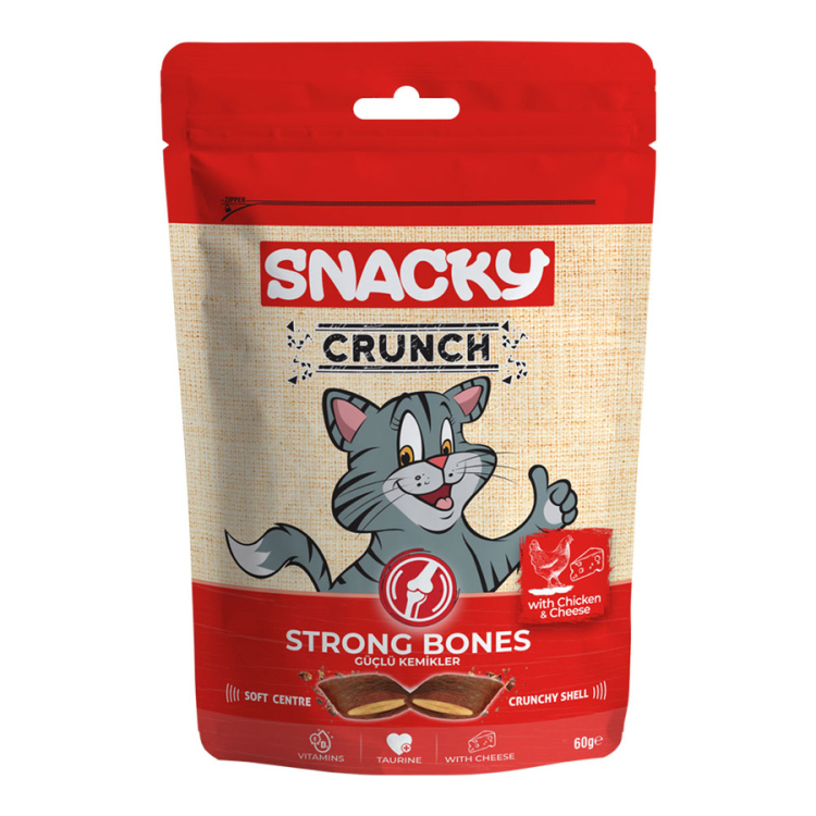 Snacky cat crunch  مكافئات دجاج بالجبنة عدد 10باكيتات