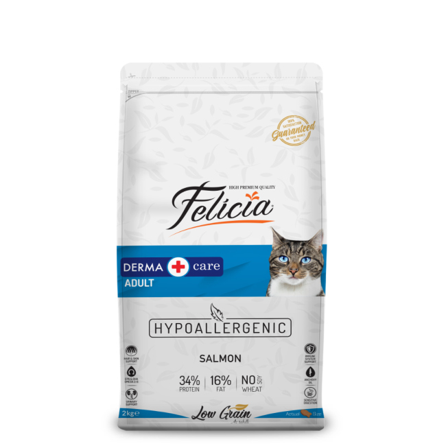 felicia cat food 12kg derma  salmon