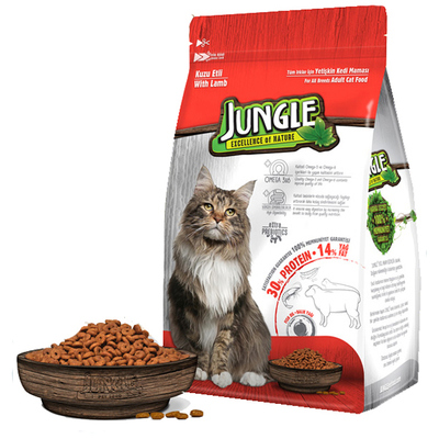 jungle cat food 500g lamb سعر الحبه 1.50دنانير العدد بالكرتونه 4