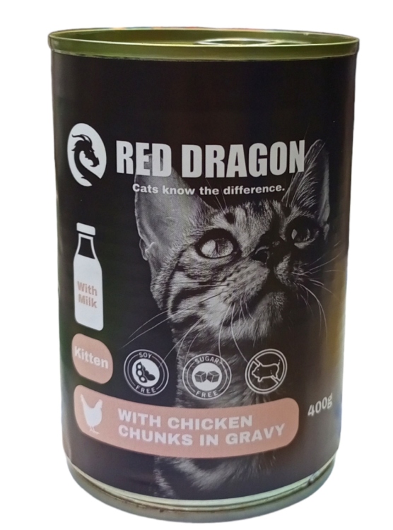 Red dragon wet food kitten with milk عدد 24 عليه