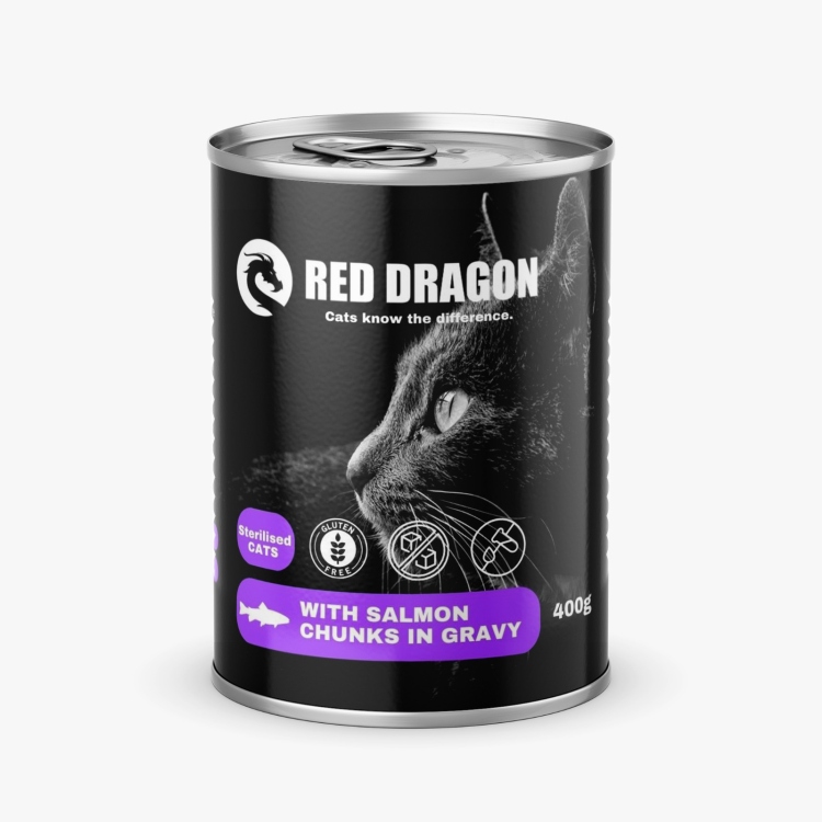 Red dragon wet food Salmon & Shrimp عدد 24 علبه