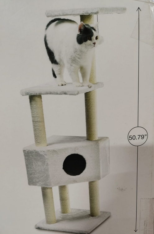 شجرة القطط ذات 4 طوابق أو مأوى القطط ذو 4 طوابق. خداشه