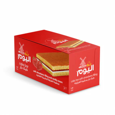 اليوم كيك بار فراولة 12 قطعه