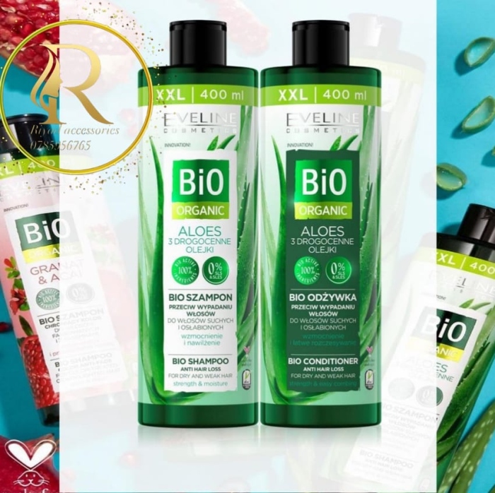 شامبو  و بلسم البكج   ايفلين Bio Shampoo Anti Hair Loss Aloe - 400ml. 🌵