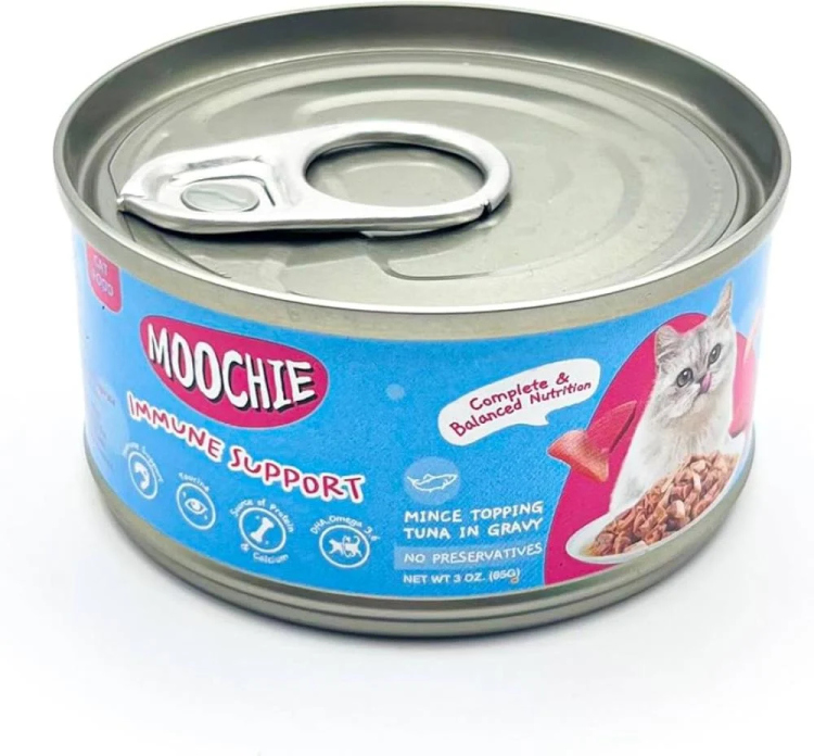 Moochie Cat Wet Food with Mince Topping Tuna in Gravy 85 g