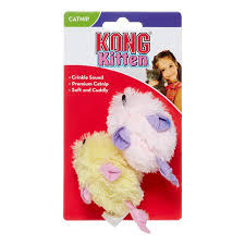 KONG Kitten Plush Catnip Mice Toy Assorted One Size 2 Pack