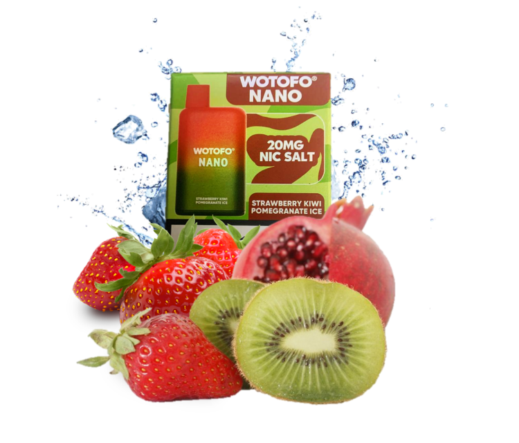 WOTOFO NANO Strawberry Kiwi Pomegranate Ice  -  1,000 Puffs - Disposable Vape