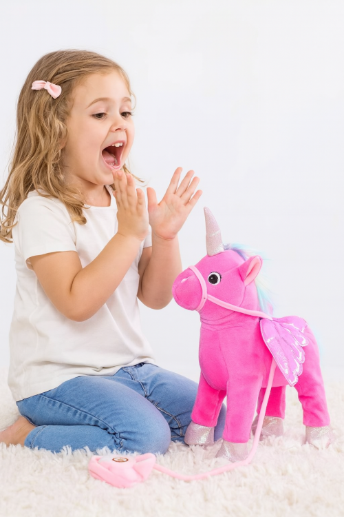 لعبة يونيكورن الحصان الخيالي يعد الكلام وموسيقى ويمشي