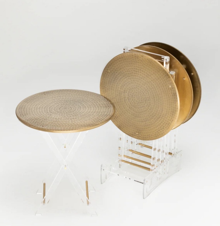 set of 4 tables with stand