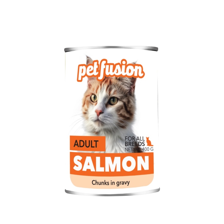 PET FUAJON WET FOOD SALMON CAT 400G  الصندوق يحتوي على 12 حبة 