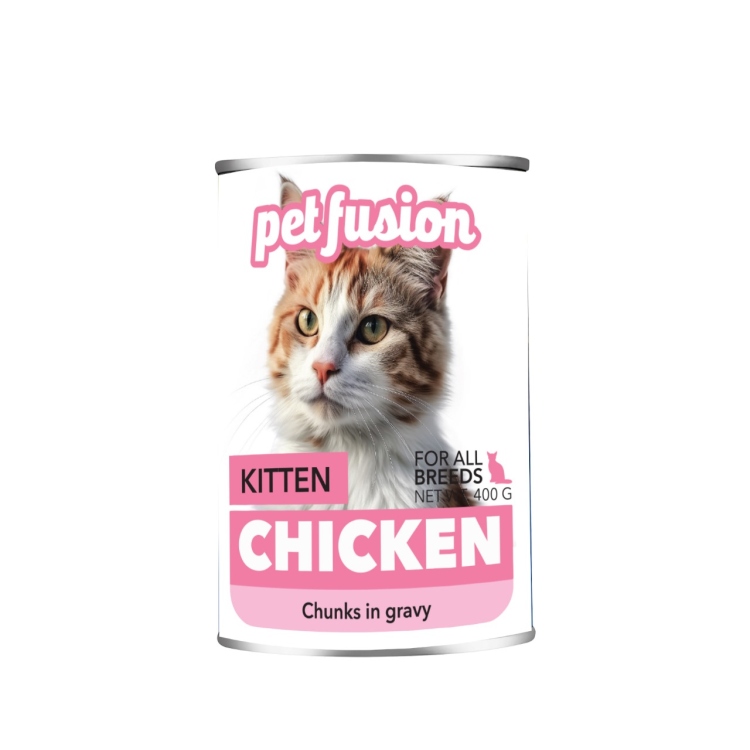 PET FUAJON WET FOOD KITTEN CHICKEN CAT 400G  الصندوق يحتوي على 24 حبة 