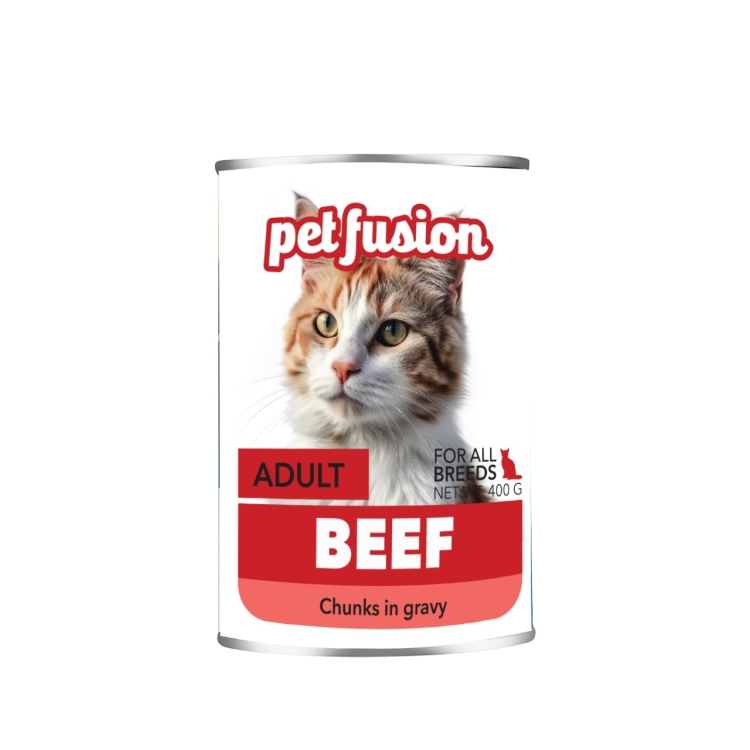 PET FUAJON WET FOOD BEEF CAT 400G  الصندوق يحتوي على 12 حبة 