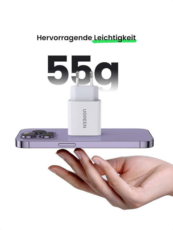 UGREEN CD137 60450 USB-C 20W PD CHARGER E
WHITE