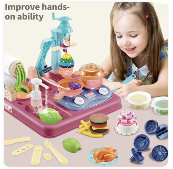 لعبة ماكينة معجون لصنع النودلز والايس كريم دبل 