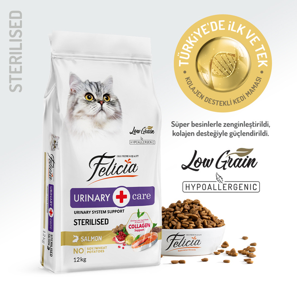 felicia cat collagen 12kg sterilised salmon