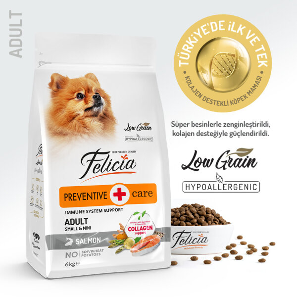 felicia dog collagen 3kg mini adult preventive salmon