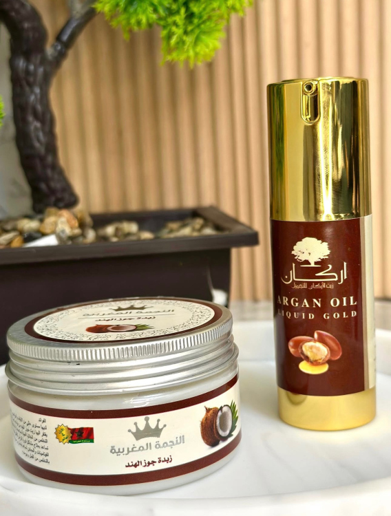 بكج زيت الارغان و زبدة جوز الهند للشعر 