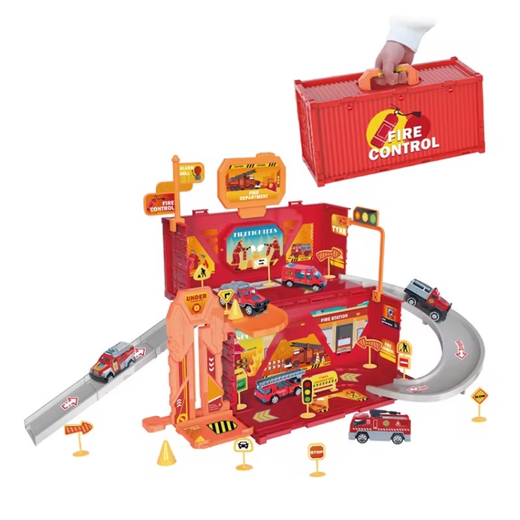 لعبة شاحنة تخزين حاوية رفع المرآب