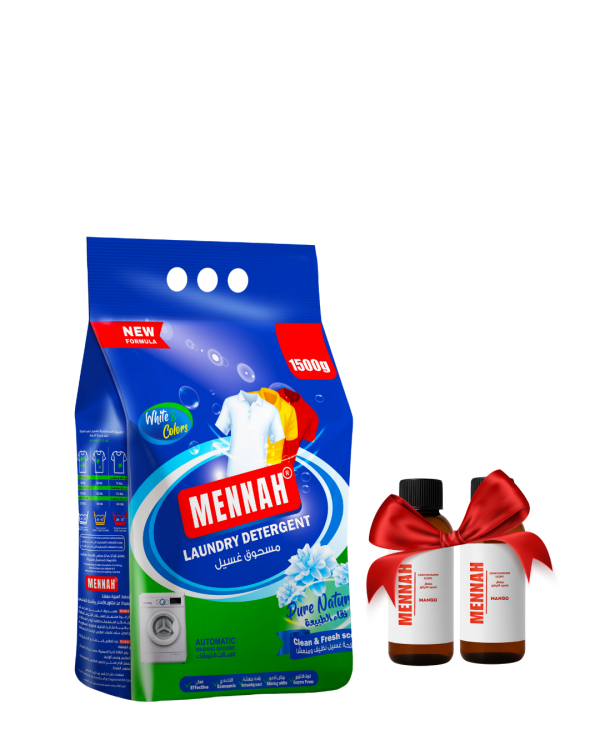 مسحوق الغسيل منه 1500غ مع هدية معطر مركز 2علبة