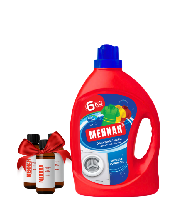 منه سائل غسيل الملابس مع هدية معطر شديد التركيز عدد3 علب