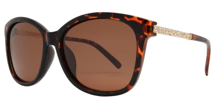 EyeframesInt-DY-PL118107, Women Temple Polarized Plastic Sunglasses, Assorted Colors