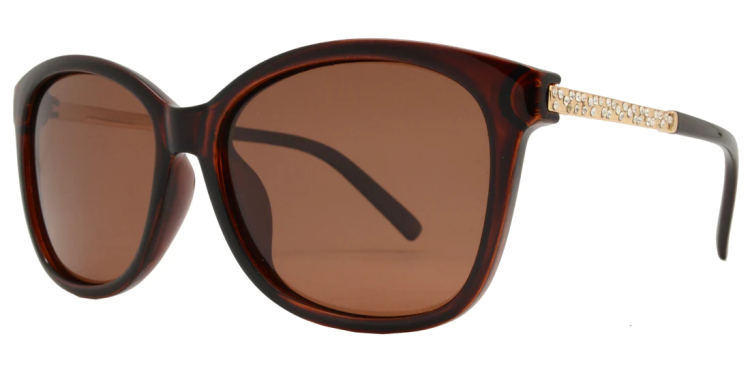 EyeframesInt-DY-PL118107, Women Temple Polarized Plastic Sunglasses, Assorted Colors