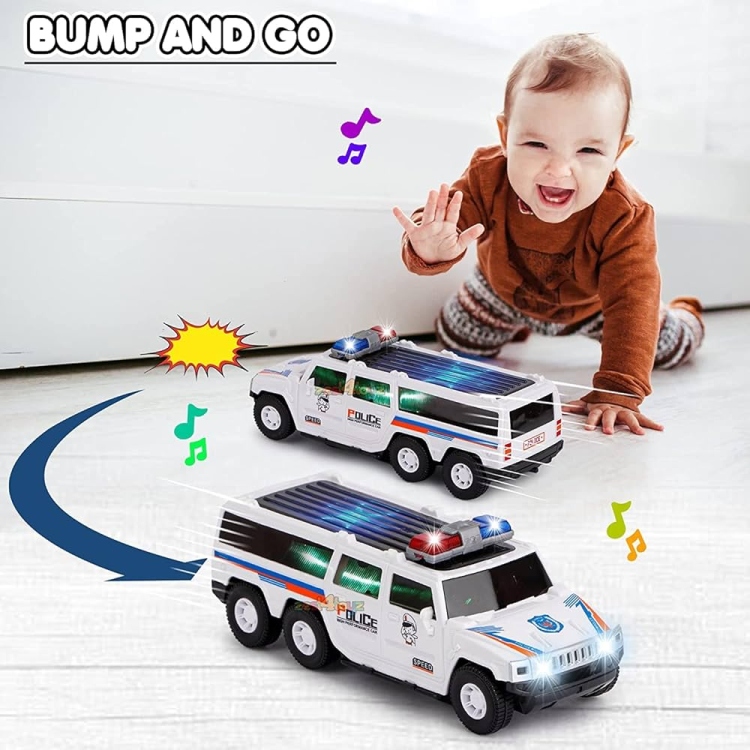 لعبة سيارة الشرطة الممتعة مع اضاءة ودوران 360 درجة 