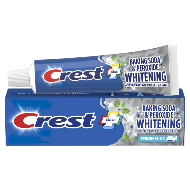 Crest plus baking soda & peroxide whitening fluoride toothpaste