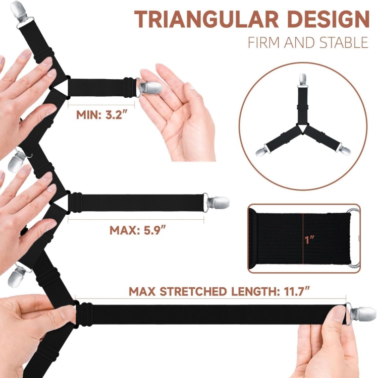 أشرطة تثبيت ملائة السرير