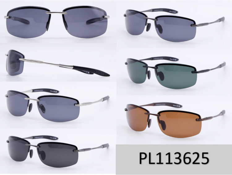 EyeframesInt-DY-PL113625 - Polarized Men Rimless Sport Metal Sunglasses, Assorted Colors