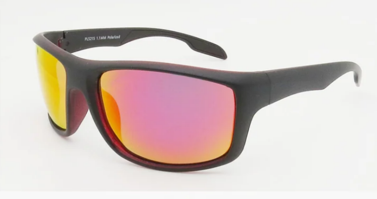 EyeframesInt-DY-PL115215 - Polarized Plastic Sports Sunglasses, Assorted Colors
