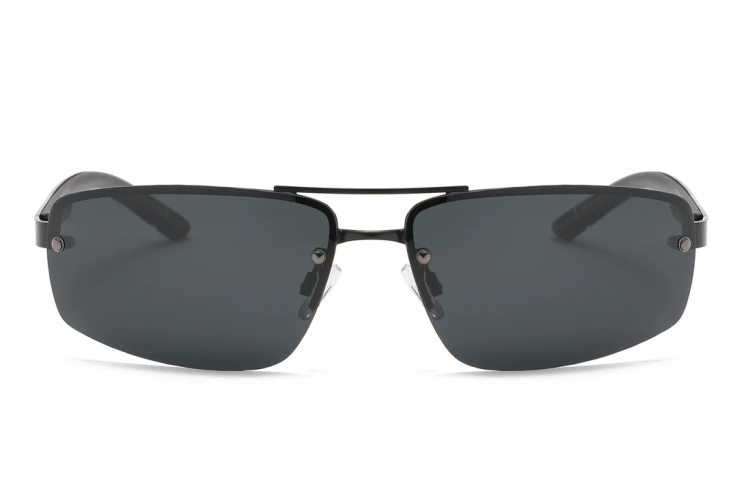 EyeframesInt-DY-PL113976 - Men Half Rim Sport Metal Sunglasses, Assorted Colors