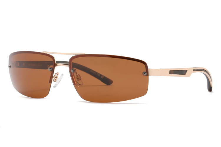 EyeframesInt-DY-PL113976 - Men Half Rim Sport Metal Sunglasses, Assorted Colors