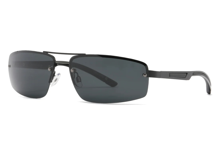 EyeframesInt-DY-PL113976 - Men Half Rim Sport Metal Sunglasses, Assorted Colors