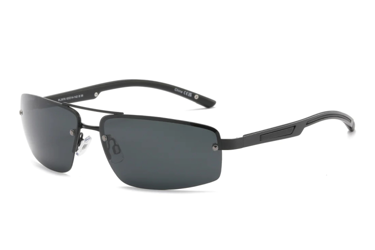 EyeframesInt-DY-PL113976 - Men Half Rim Sport Metal Sunglasses, Assorted Colors