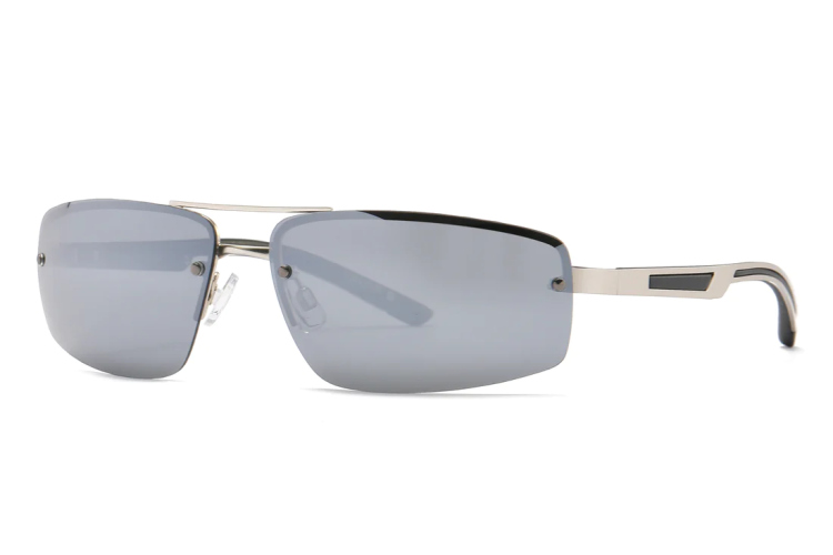 EyeframesInt-DY-PL113976 - Men Half Rim Sport Metal Sunglasses, Assorted Colors