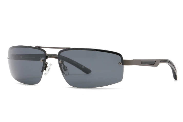 EyeframesInt-DY-PL113976 - Men Half Rim Sport Metal Sunglasses, Assorted Colors