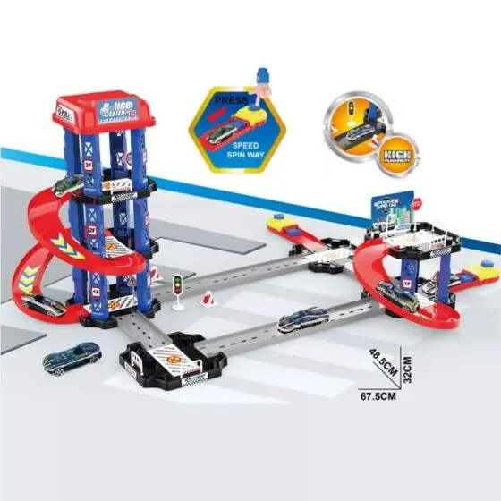 لعبة مجموعة مسارات سيارات شرطة للاطفال