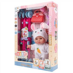 لعبة دمية "بيبي دول" ارتفاع 20 سم مع عربة