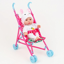 لعبة دمية "بيبي دول" ارتفاع 20 سم مع عربة