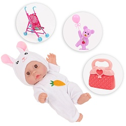 لعبة دمية "بيبي دول" ارتفاع 20 سم مع عربة