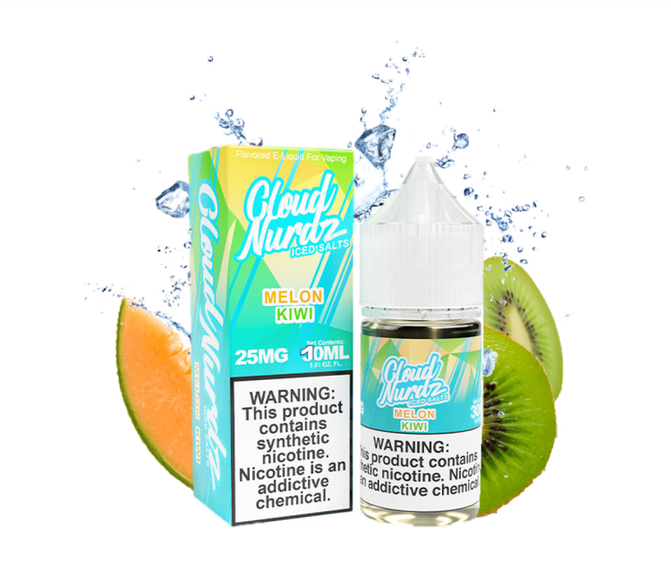 Cloud Nurdz -  Iced Kiwi Melon  SaltNic Vape Juice - 10ml - 25mg Nicotine 