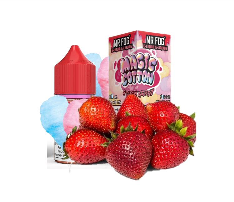 Mr. Fog Magic Cotton  Strawberry -  SaltNic,  Vape Juice -  10ml, 20mg Nicotine