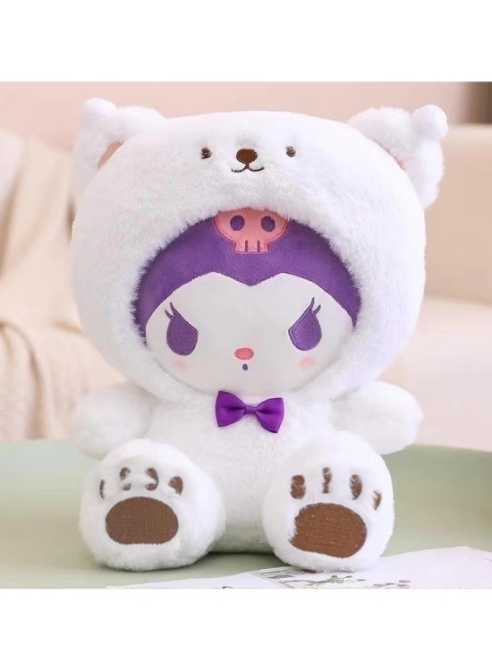 دمية  شنتة ودب ناعمة لطيفة محشوة على شكل دب أبيض كرتوني