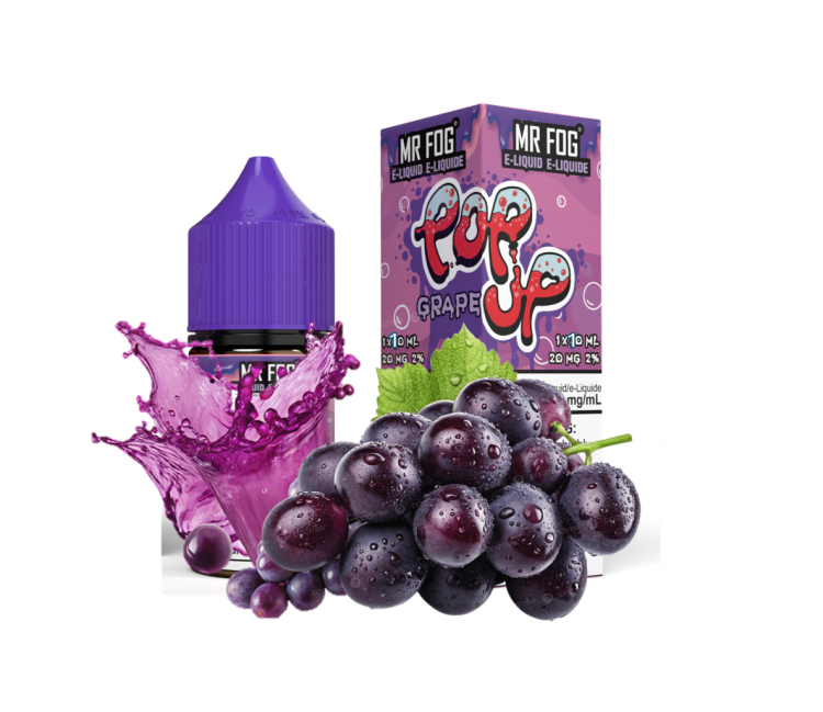 Mr. Fog Pop Up Grape  -  SaltNic,  Vape Juice -  10ml, 20mg Nicotine