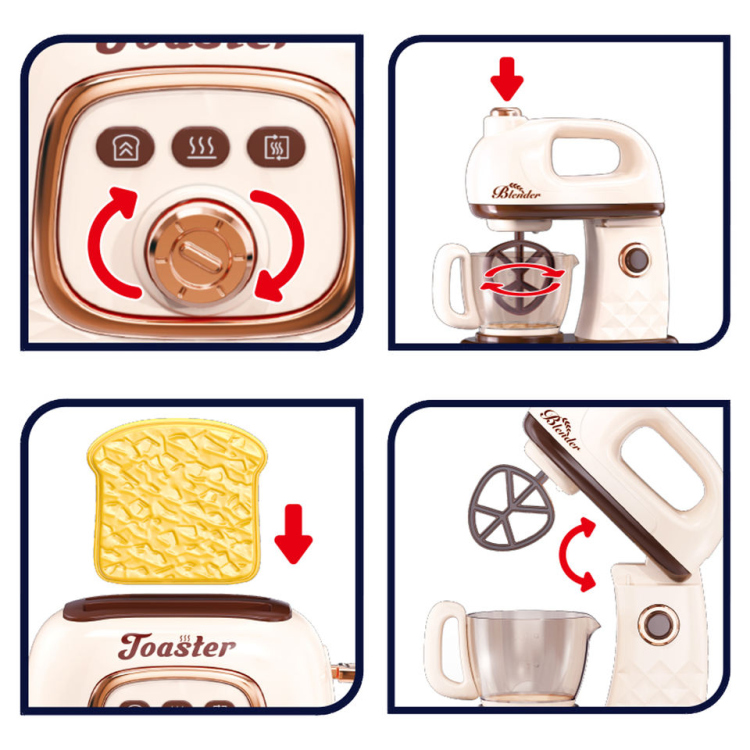 مجموعة محمصة الخبز والخلاط التفاعلية بتصميم كلاسيكي 