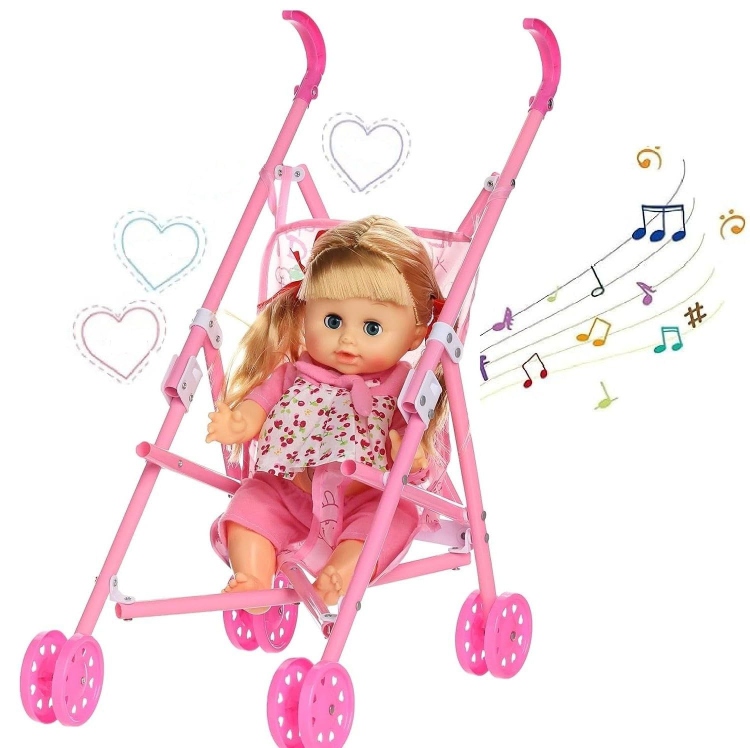 عربة أطفال للبنات قابلة للطي