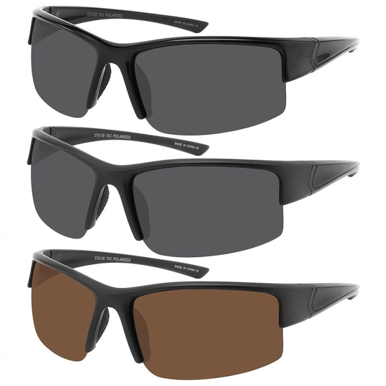 EyeframesInt-THE-11570138-P1, Polarized Half-Frame UNISEX Sports Sunglasses, Assorted Colors 